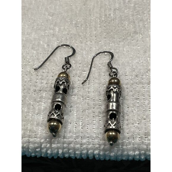 925 Silver Barrel Earrings - Picture 2 of 4